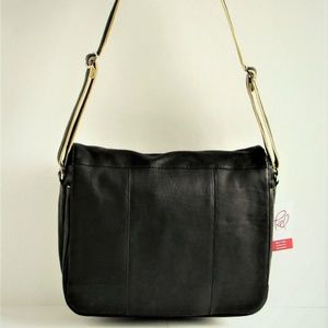 PIEL New $459 Black Leather Expandable Carry-All
